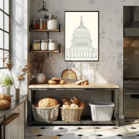 Neoclassical Washington D.C. Iconic Dome Political Poster PosterGoat