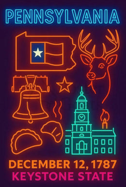 Neon Pennsylvania Heritage Celebration Poster PosterGoat