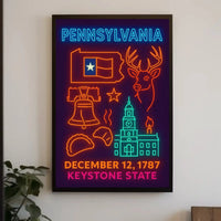 Neon Pennsylvania Heritage Celebration Poster PosterGoat
