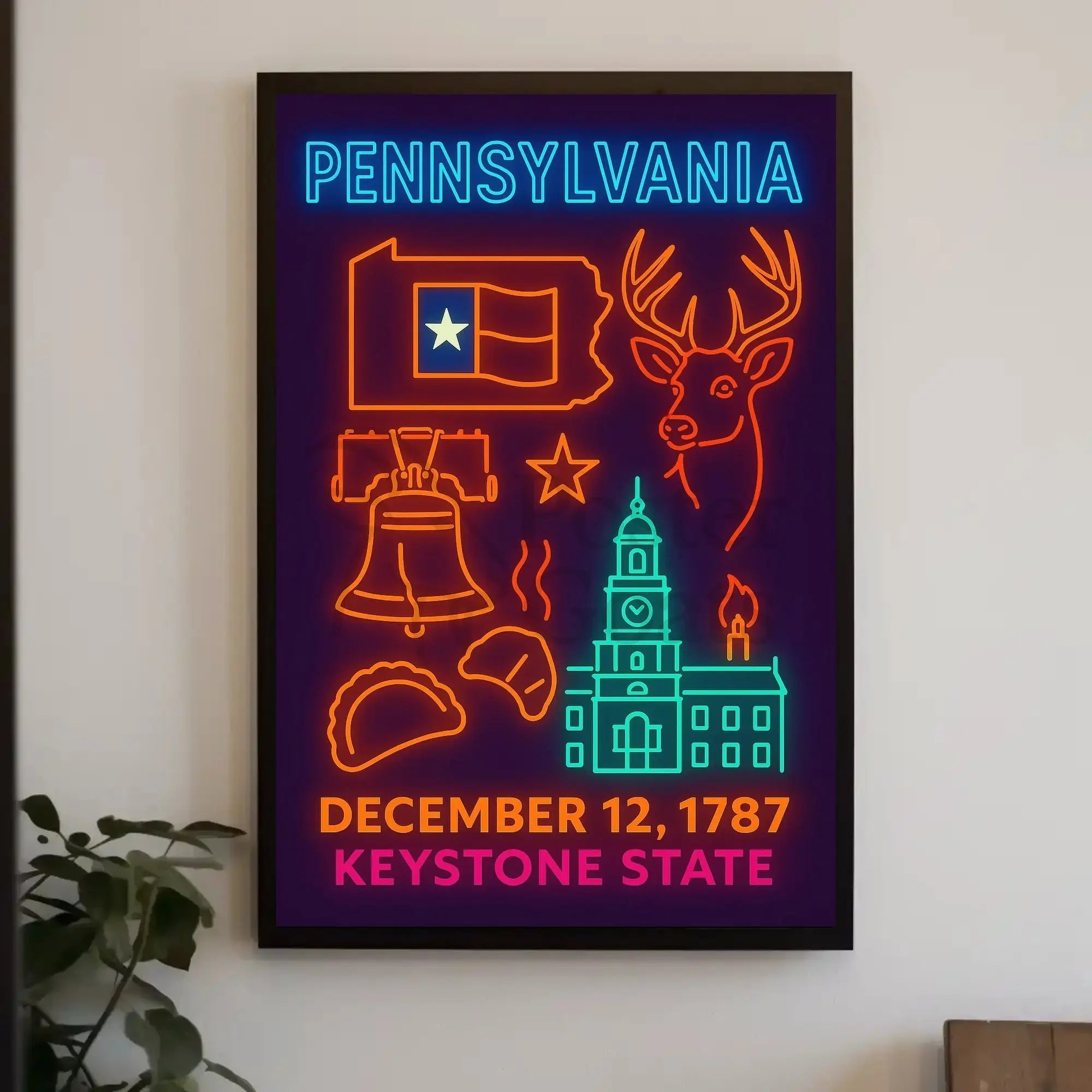 Neon Pennsylvania Heritage Celebration Poster PosterGoat