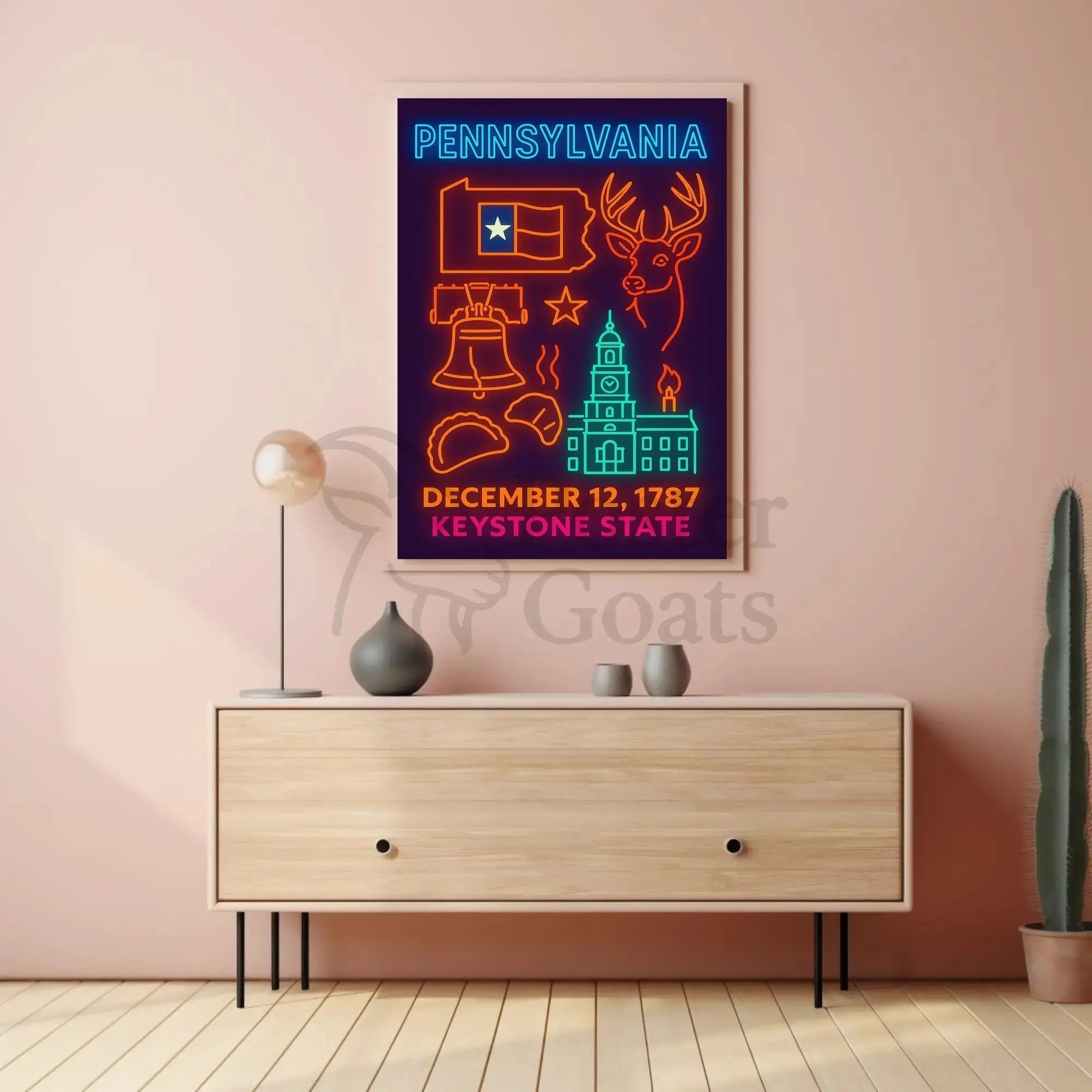 Neon Pennsylvania Heritage Celebration Poster PosterGoat