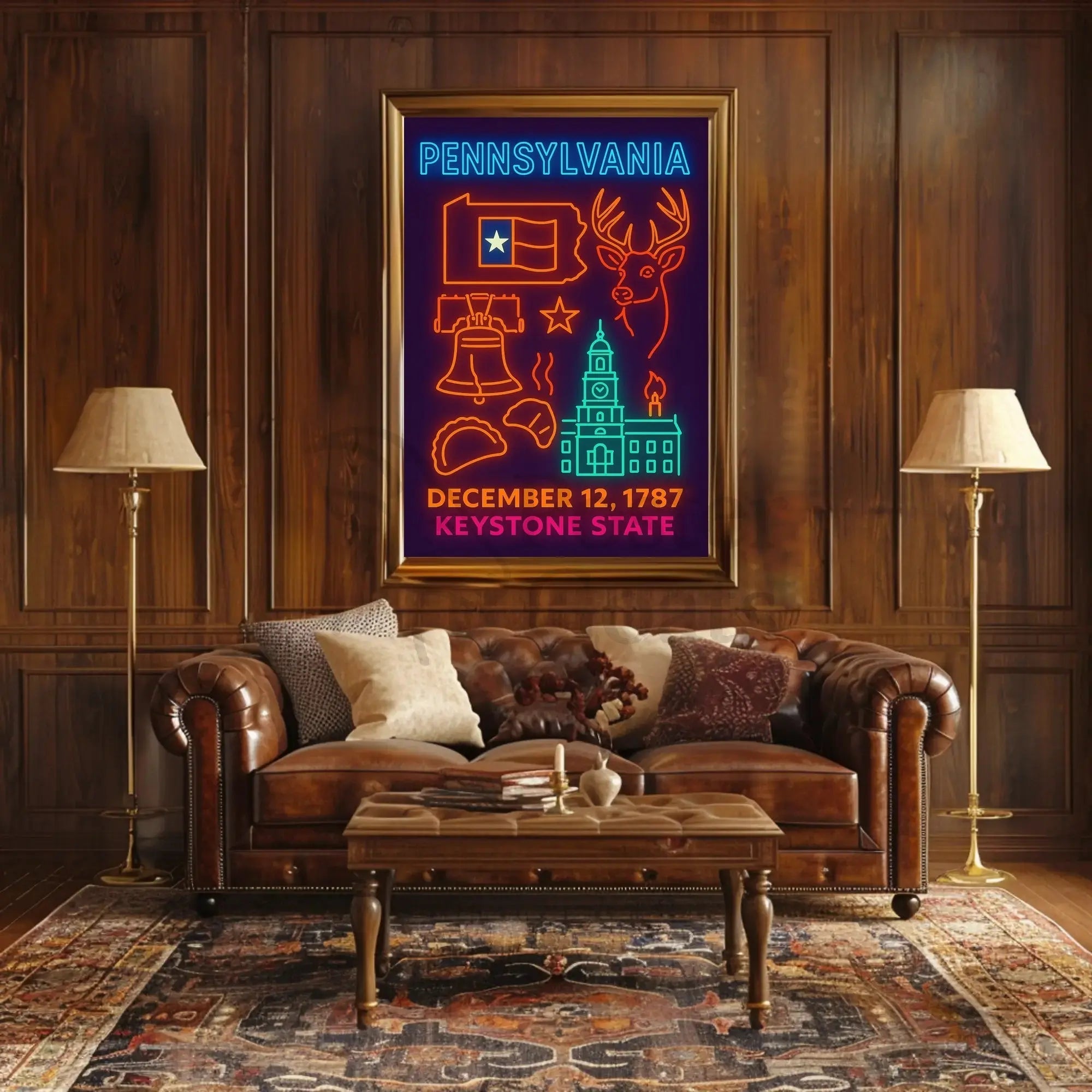 Neon Pennsylvania Heritage Celebration Poster PosterGoat