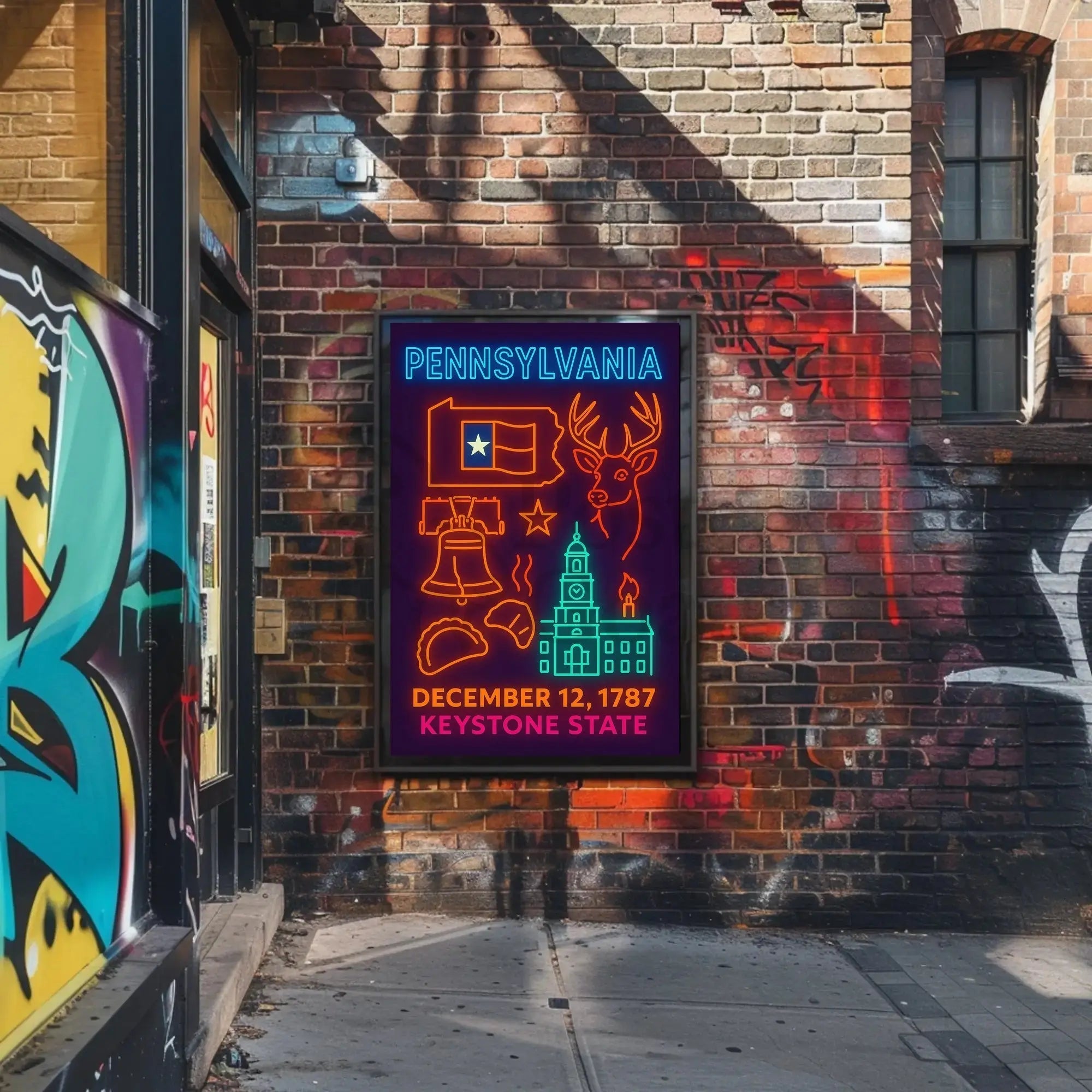 Neon Pennsylvania Heritage Celebration Poster PosterGoat