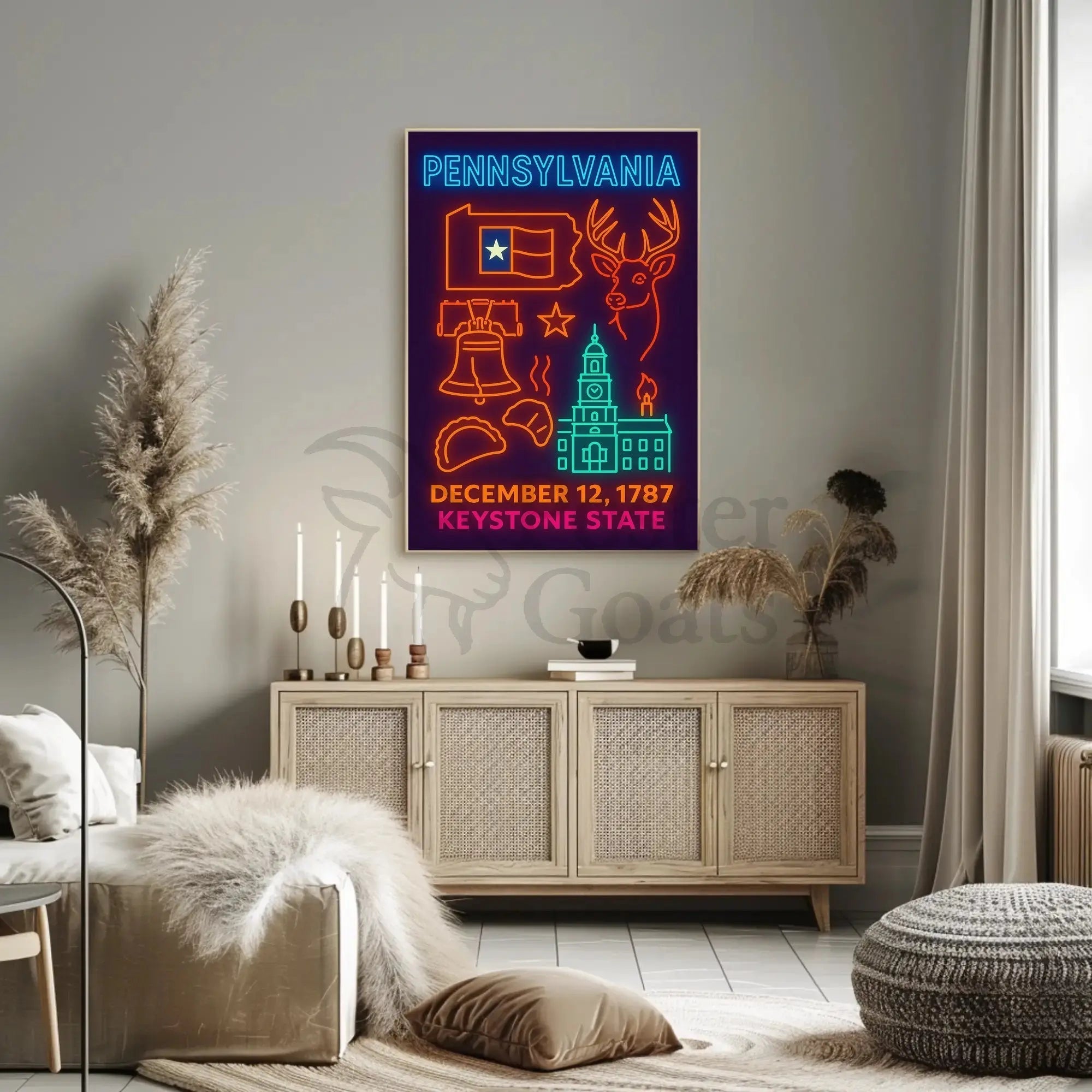 Neon Pennsylvania Heritage Celebration Poster PosterGoat