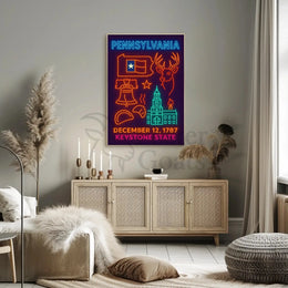 Neon Pennsylvania Heritage Celebration Poster PosterGoat
