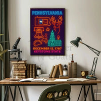 Neon Pennsylvania Heritage Celebration Poster PosterGoat