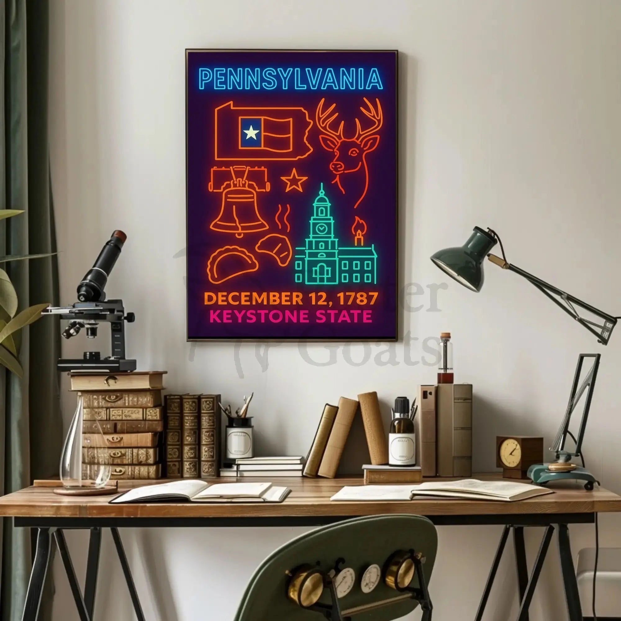 Neon Pennsylvania Heritage Celebration Poster PosterGoat