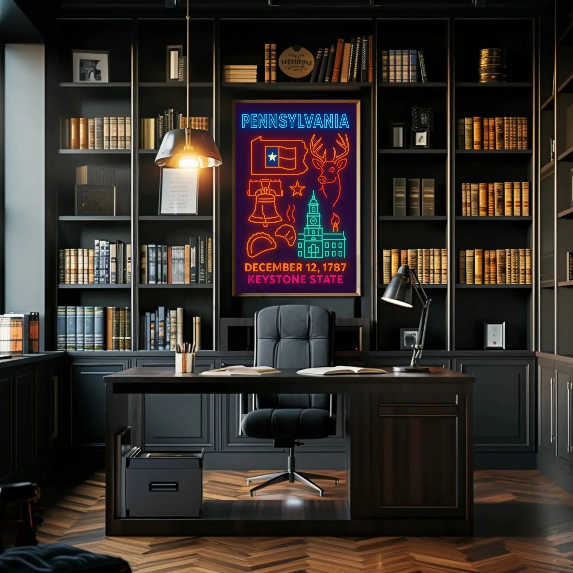 Neon Pennsylvania Heritage Celebration Poster PosterGoat