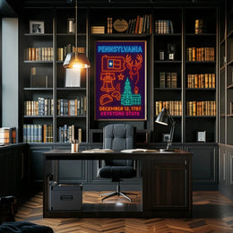 Neon Pennsylvania Heritage Celebration Poster PosterGoat