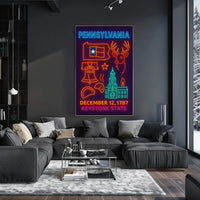 Neon Pennsylvania Heritage Celebration Poster PosterGoat