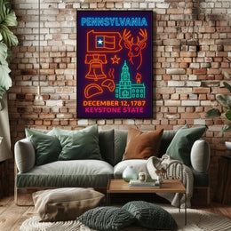 Neon Pennsylvania Heritage Celebration Poster PosterGoat