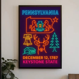 Neon Pennsylvania Heritage Design: Cultural or Heritage Poster PosterGoat