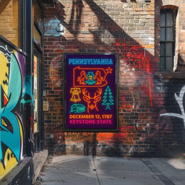 Neon Pennsylvania Heritage Design: Cultural or Heritage Poster PosterGoat
