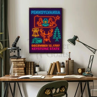 Neon Pennsylvania Heritage Design: Cultural or Heritage Poster PosterGoat