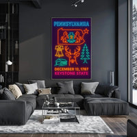 Neon Pennsylvania Heritage Design: Cultural or Heritage Poster PosterGoat
