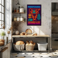 Neon Pennsylvania Heritage Design: Cultural or Heritage Poster PosterGoat