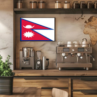 Nepalese Flag Distinctive Design Country Flag Poster PosterGoat