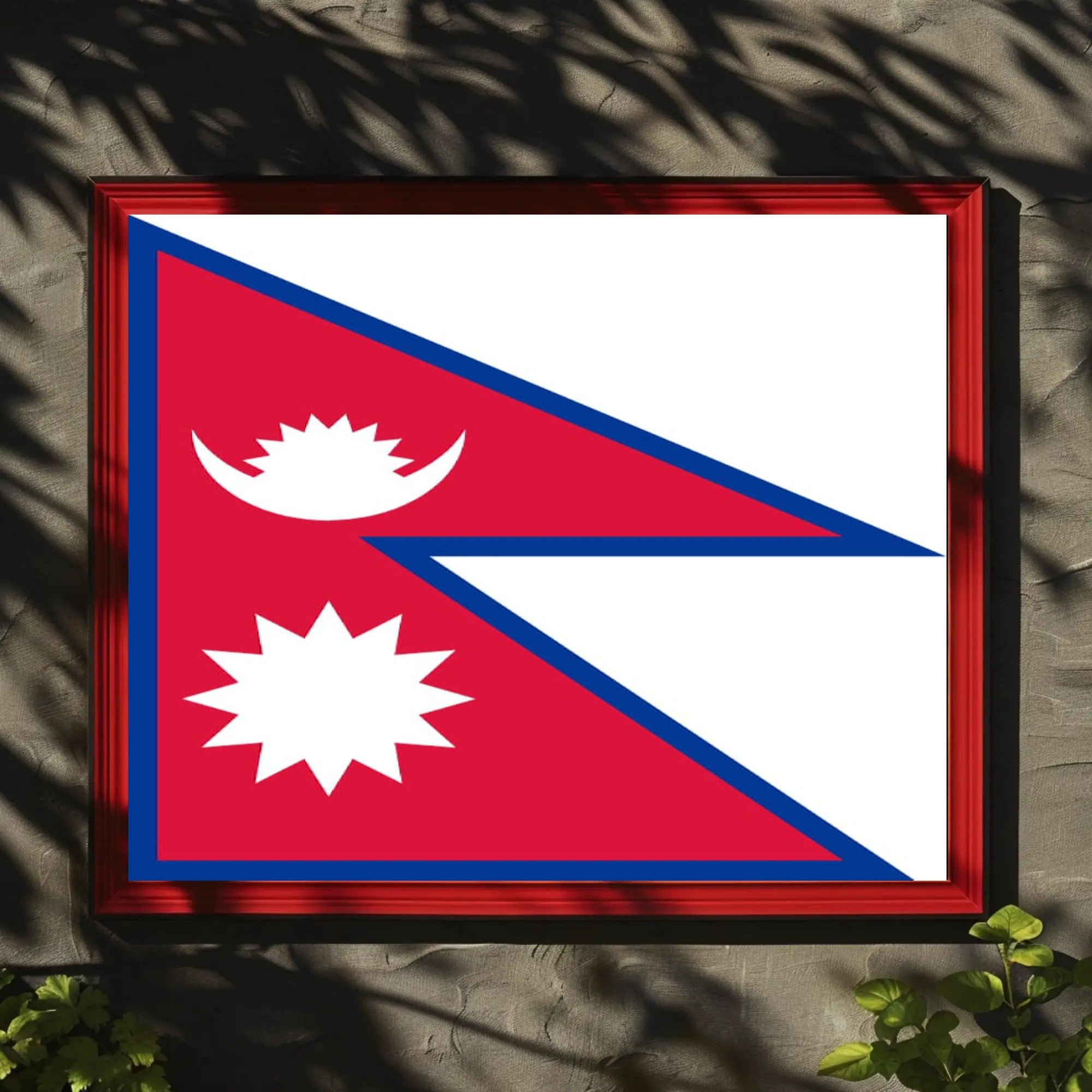 Nepalese Flag Distinctive Design Country Flag Poster PosterGoat