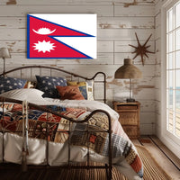 Nepalese Flag Distinctive Design Country Flag Poster PosterGoat