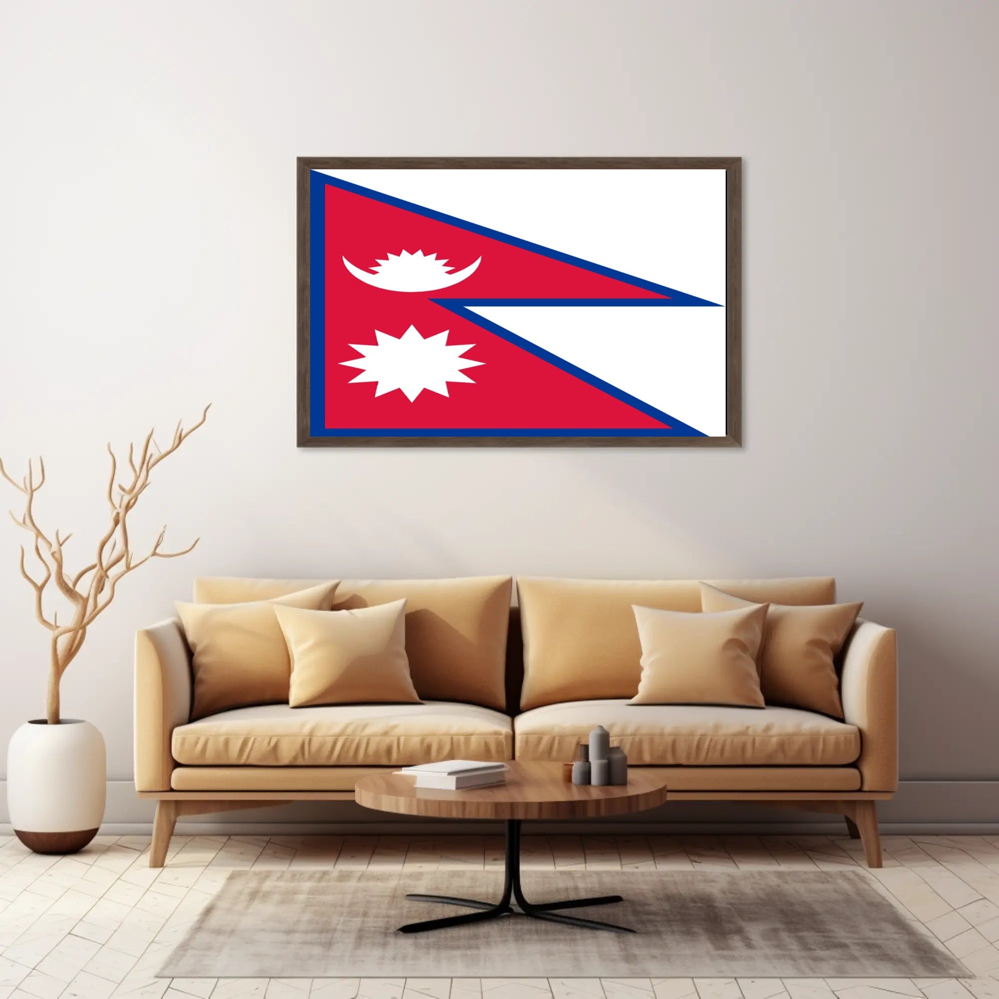 Nepalese Flag Distinctive Design Country Flag Poster PosterGoat