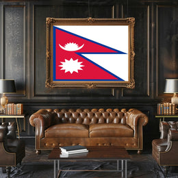 Nepalese Flag Distinctive Design Country Flag Poster PosterGoat