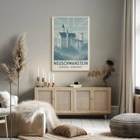 Neuschwanstein Castle Bavaria Vintage Travel Poster PosterGoat