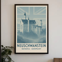 Neuschwanstein Castle Bavaria Vintage Travel Poster PosterGoat