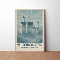 Neuschwanstein Castle Bavaria Vintage Travel Poster PosterGoat