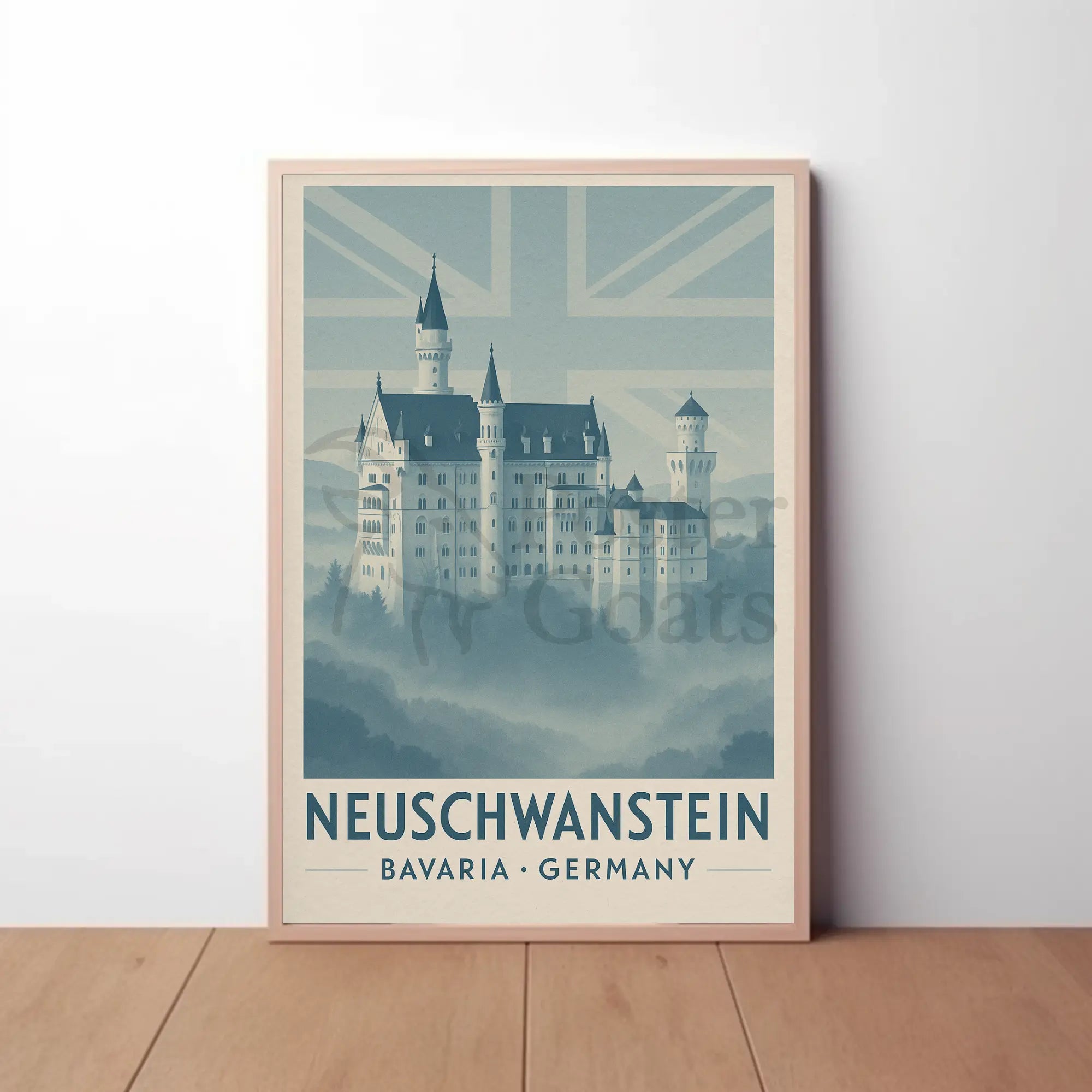 Neuschwanstein Castle Bavaria Vintage Travel Poster PosterGoat