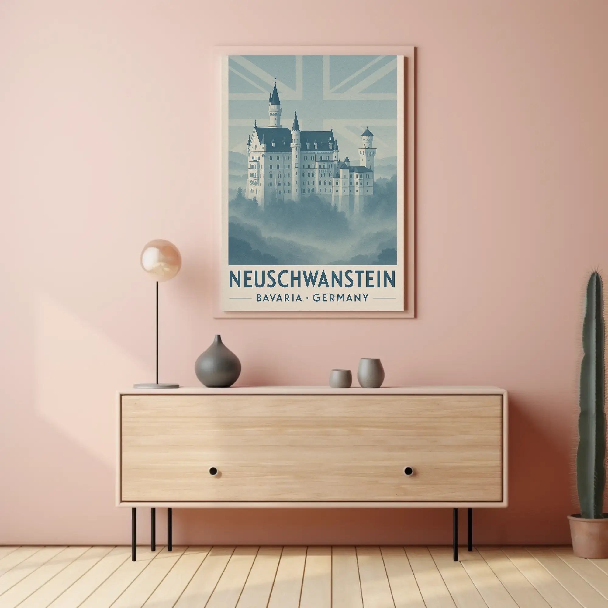 Neuschwanstein Castle Bavaria Vintage Travel Poster PosterGoat