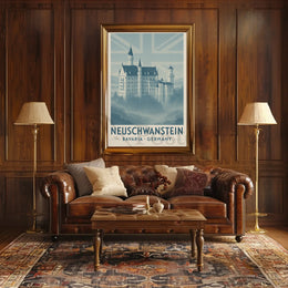 Neuschwanstein Castle Bavaria Vintage Travel Poster PosterGoat