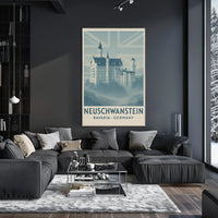 Neuschwanstein Castle Bavaria Vintage Travel Poster PosterGoat