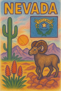 Nevada Desert Vibes Southwest Travel Poster PosterGoat