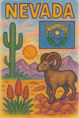 Nevada Desert Vibes Southwest Travel Poster PosterGoat