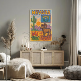 Nevada Desert Vibes Southwest Travel Poster PosterGoat