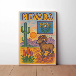 Nevada Desert Vibes Southwest Travel Poster PosterGoat