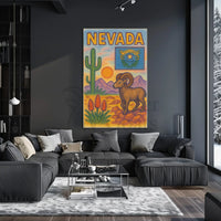 Nevada Desert Vibes Southwest Travel Poster PosterGoat
