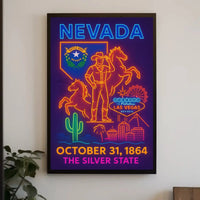 Nevada Heritage Neon Lights Travel Poster PosterGoat