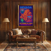 Nevada Heritage Neon Lights Travel Poster PosterGoat