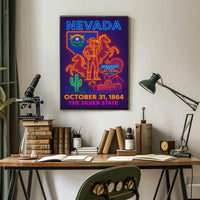 Nevada Heritage Neon Lights Travel Poster PosterGoat