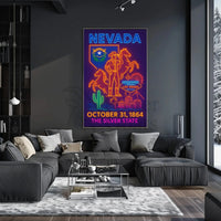 Nevada Heritage Neon Lights Travel Poster PosterGoat