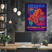 Nevada Heritage Neon Lights Travel Poster PosterGoat