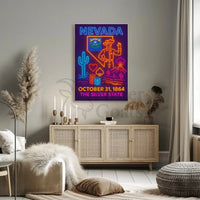 Nevada Neon Design State Pride Cultural Heritage Poster PosterGoat