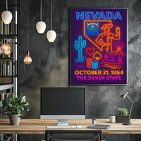 Nevada Neon Design State Pride Cultural Heritage Poster PosterGoat