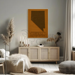 Nevada State Minimalist Art Map Cultural Poster PosterGoat