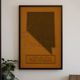 Nevada State Minimalist Art Map Cultural Poster PosterGoat