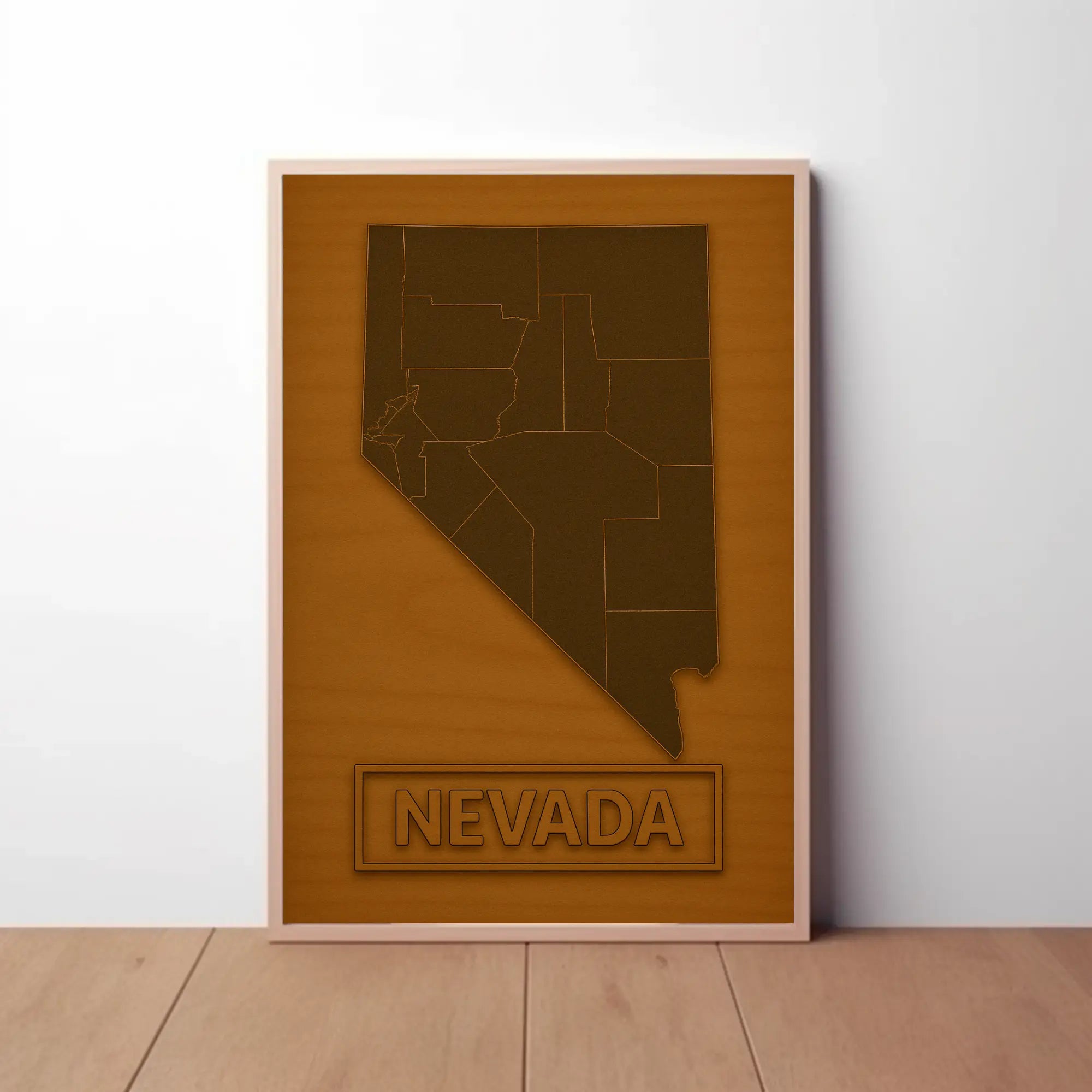 Nevada State Minimalist Art Map Cultural Poster PosterGoat