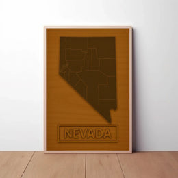 Nevada State Minimalist Art Map Cultural Poster PosterGoat
