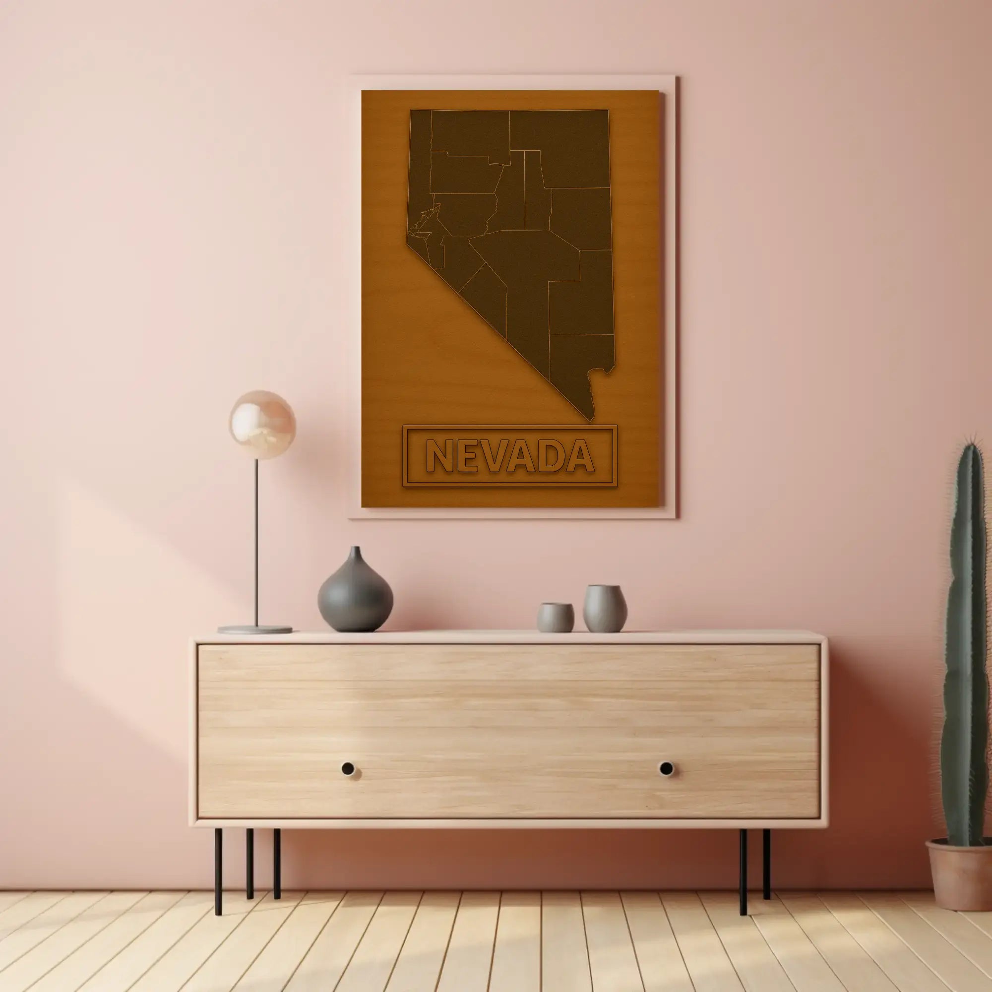 Nevada State Minimalist Art Map Cultural Poster PosterGoat