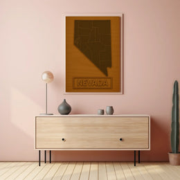 Nevada State Minimalist Art Map Cultural Poster PosterGoat